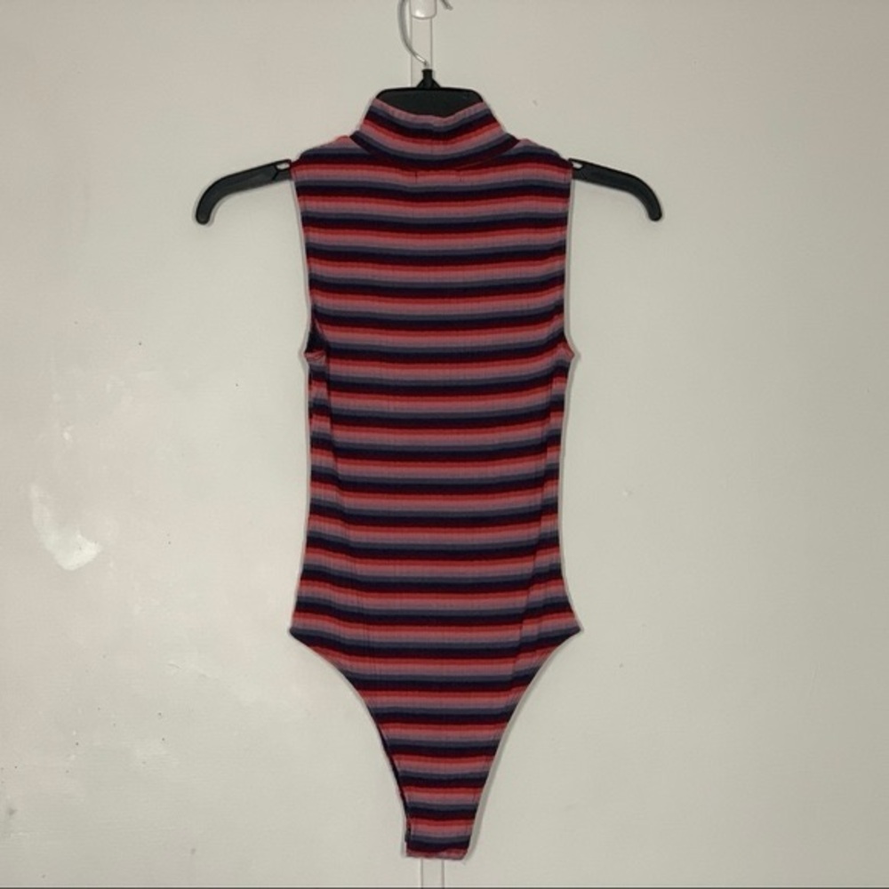 Abound Striped Mock Neck Sleeveless Bodysuit - Picture 7 of 10